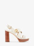 Vera Leather and Logo Platform Sandal