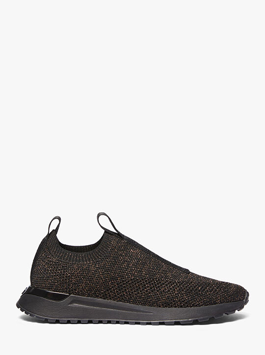 Bodie Logo Tape Metallic Stretch Knit Slip-On Trainer