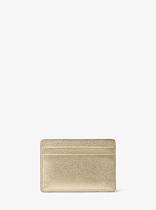 Metallic Pebbled Leather Card Case