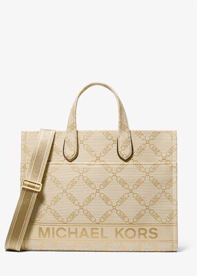 Michael Michael Kors Small Enzo Leather Shoulder Bag In Beige