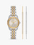 Lexington Pavé Two-Tone Watch and Slider Bracelet Gift Set