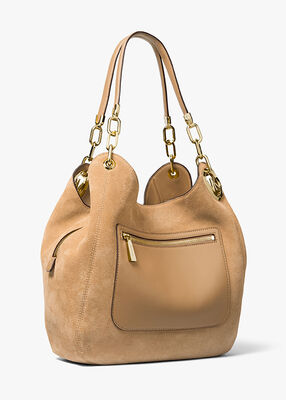 Lillie Large Suede Shoulder Bag