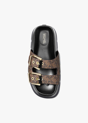 Colby Empire Monogram Flatform Slide Sandal