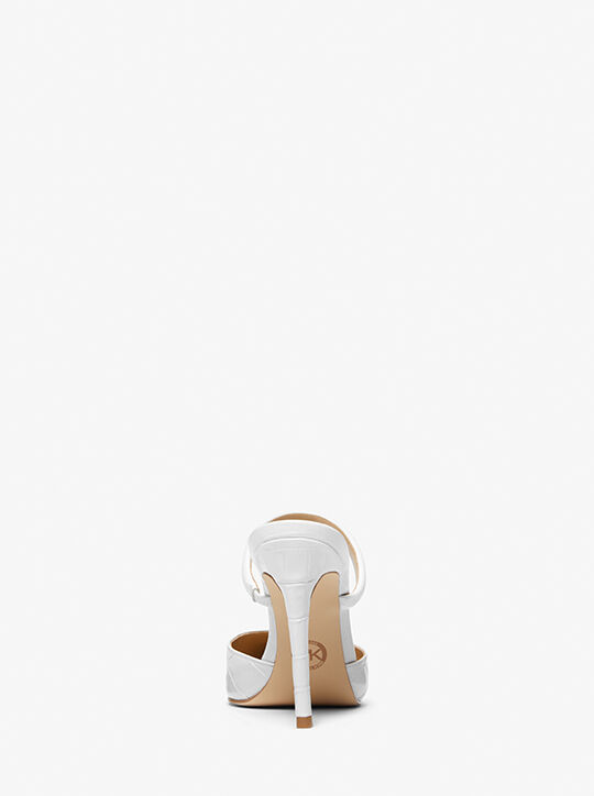 Jessa Crocodile Embossed Leather Mule