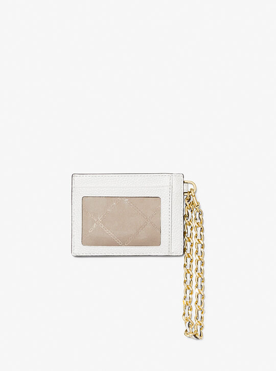 Small Pebbled Leather Chain Card Case