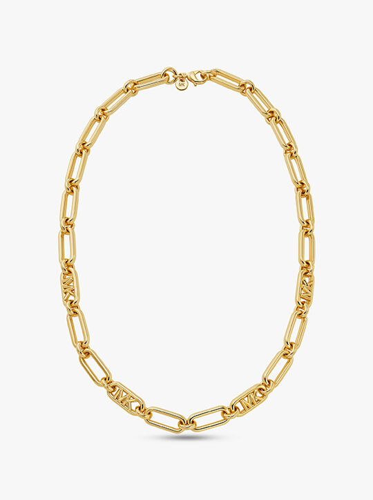 Michael Kors Platinum-Plated Empire Link Chain Necklace