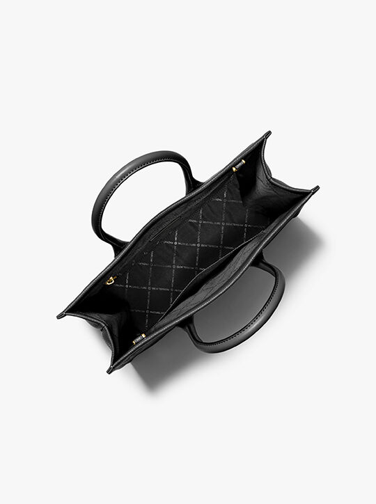 Mirella Medium Logo Embossed Pebbled Leather Tote Bag | Michael Kors ...