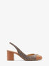 Perla Logo and Leather Slingback Pump