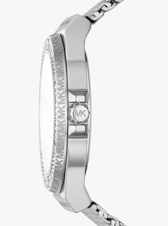 Lennox Pavé Silver-Tone Mesh Watch