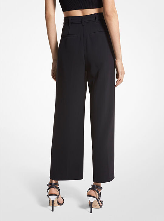 Cropped Stretch Twill Belted Pants