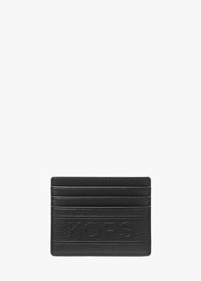 Hudson Embossed Pebbled Leather Tall Card Case