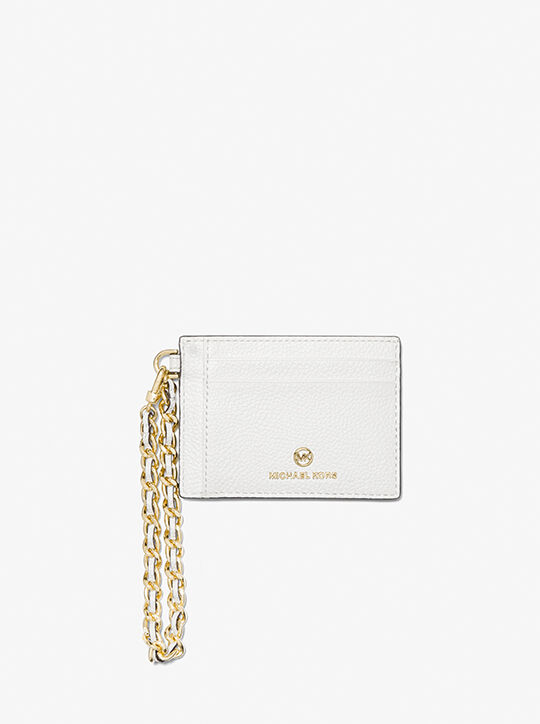 Small Pebbled Leather Chain Card Case