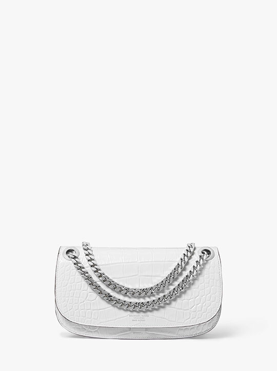 Christie Mini Crocodile Embossed Leather Envelope Bag