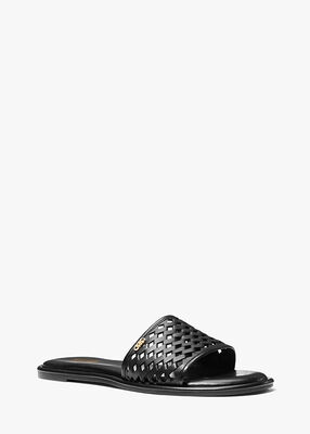 Saylor Hand-Woven Leather Slide Sandal