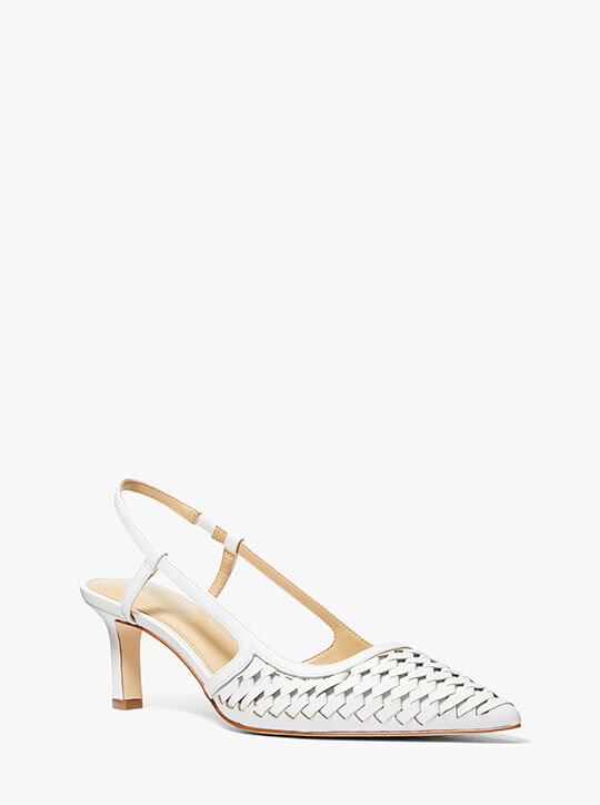 Alora Hand-Woven Leather Slingback Pump