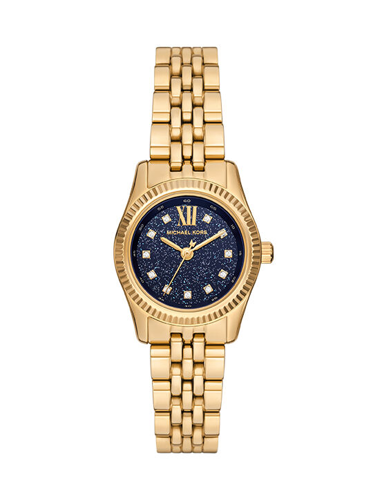 Michael Kors Lexington Three-Hand Gold-Tone Stainless Steel Watch