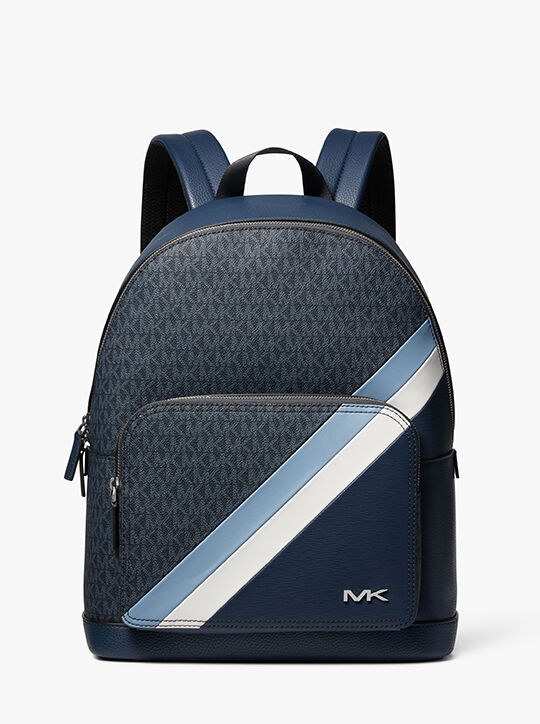 Cooper Logo Stripe and Faux Leather Backpack