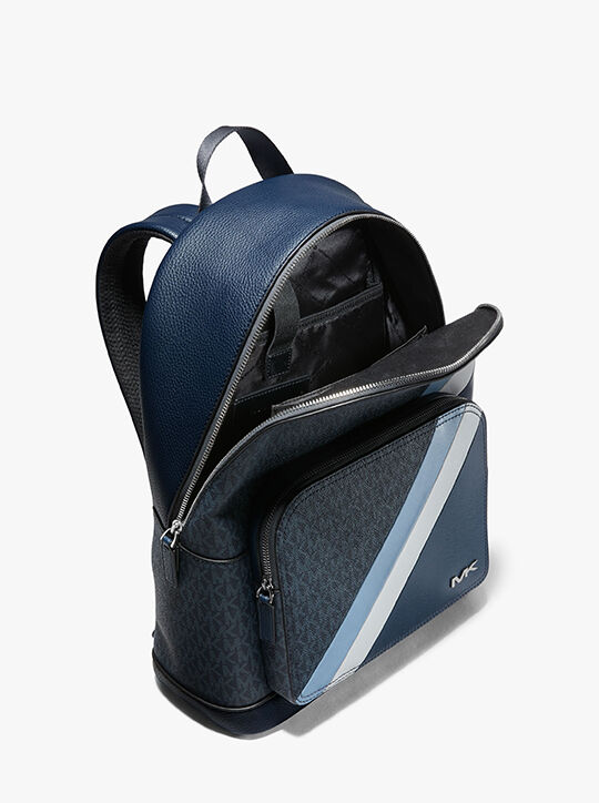 Cooper Logo Stripe and Faux Leather Backpack