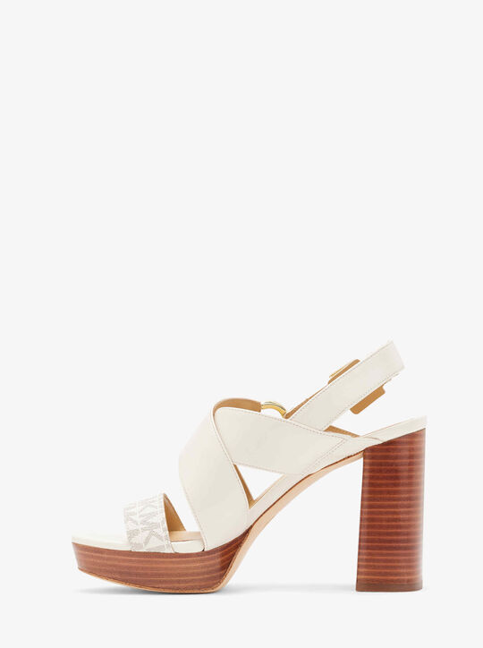 Vera Leather and Logo Platform Sandal