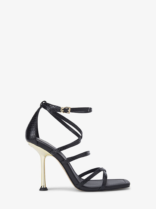 Imani Snake Embossed Leather Sandal