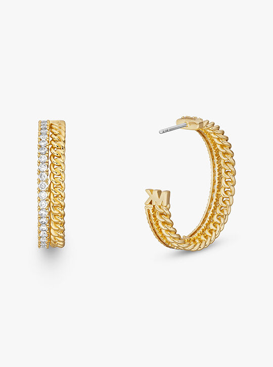 Michael Kors 14K Gold-Plated Chain Hoop Earrings