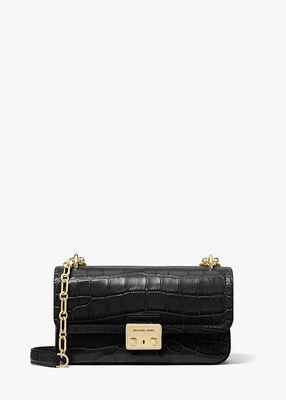 Tribeca Small Crocodile Embossed Leather Crossbody Bag